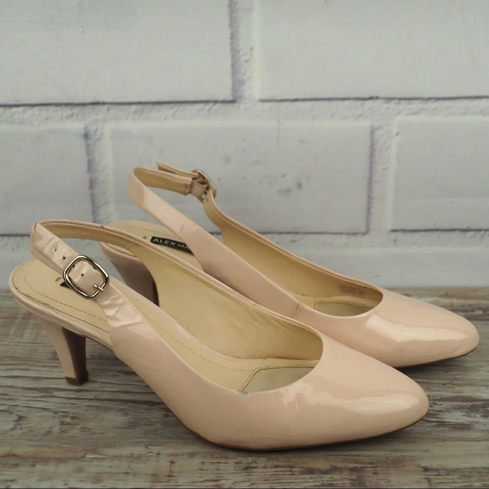 Alex Marie 7.5 pink blush patent leather slingback